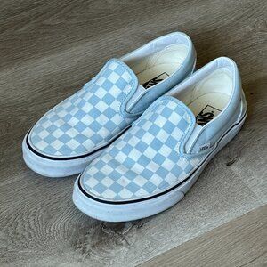 Vans Classic Slip-On Suede Checkerboard Shoe -  Blue